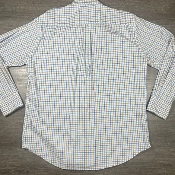 Peter Miller Men's Size XL Button Down Long Sleeve Plaid Shirt White Pre-Owned - Picture 8 of 8